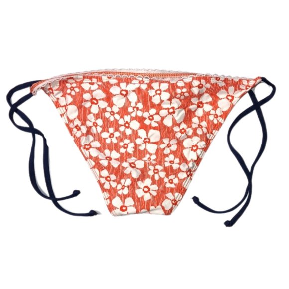 Splendid Orange and White Floral Bikini Bottoms - Picture 2 of 6